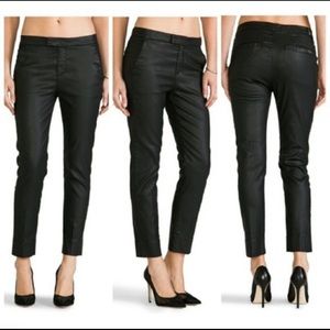 7 for all mankind coated black chino pant